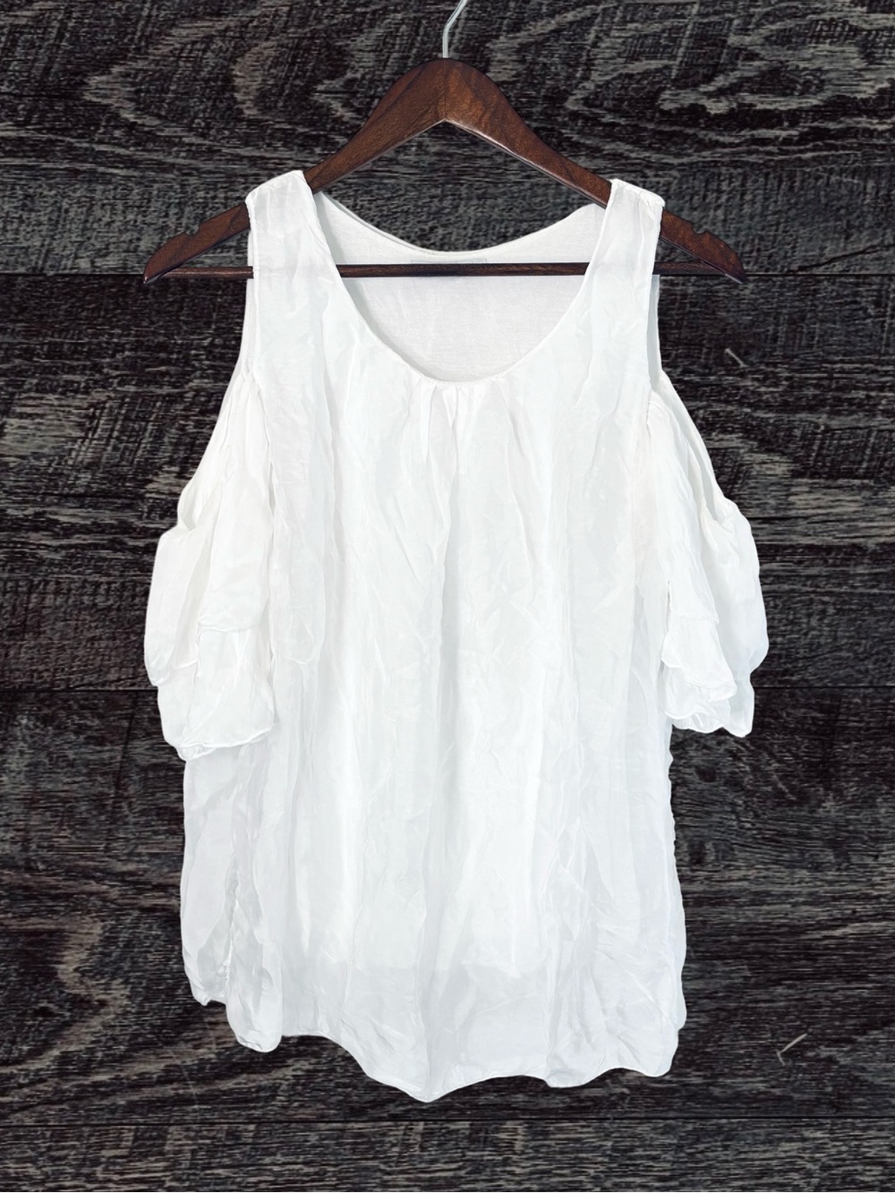 Women’s White Cold-Shoulder Blouse - Lightweight Summer Top